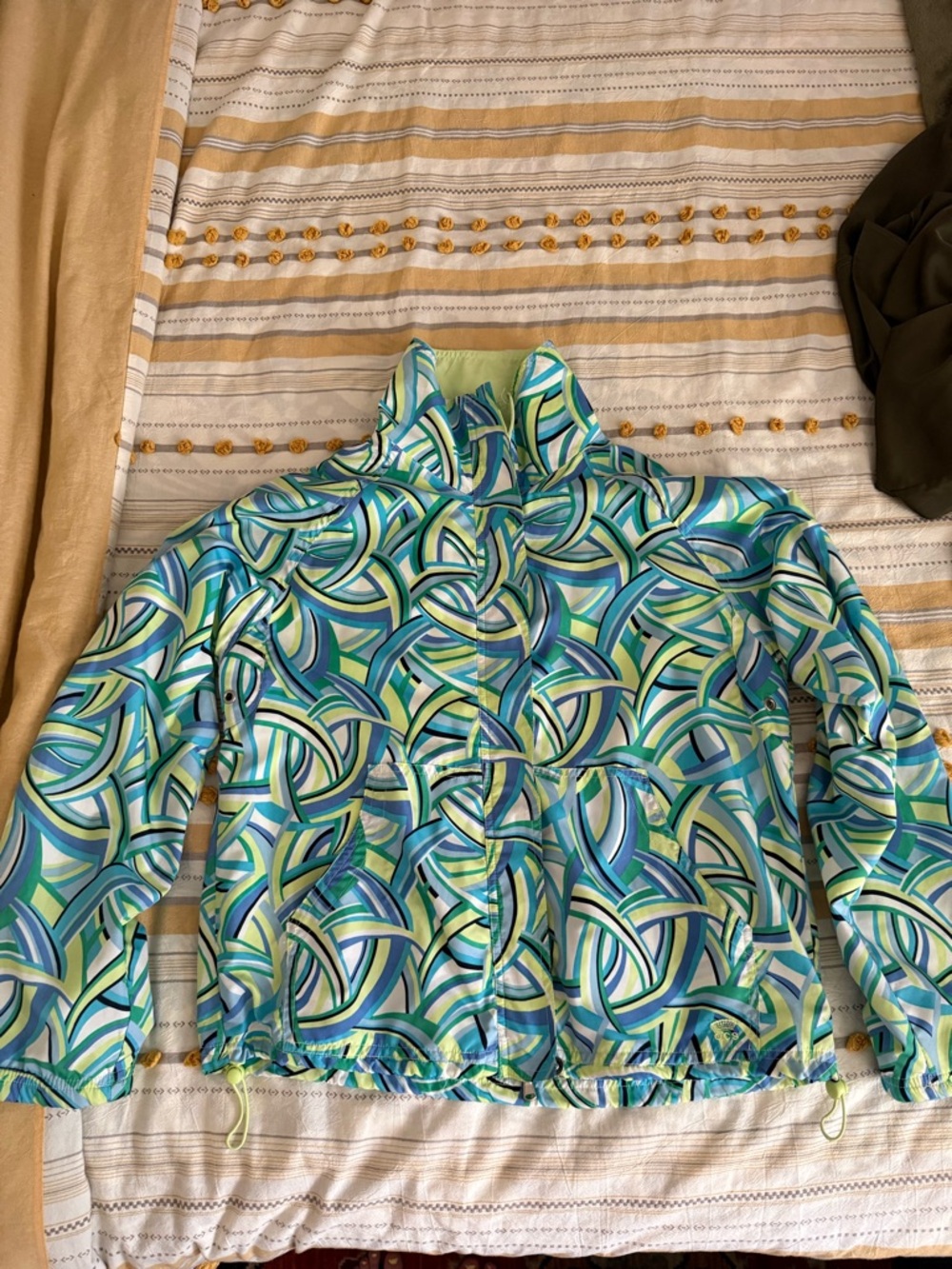 Oleg Cassini Sport vintage Pale Yellow Mesh-Lined Jacket